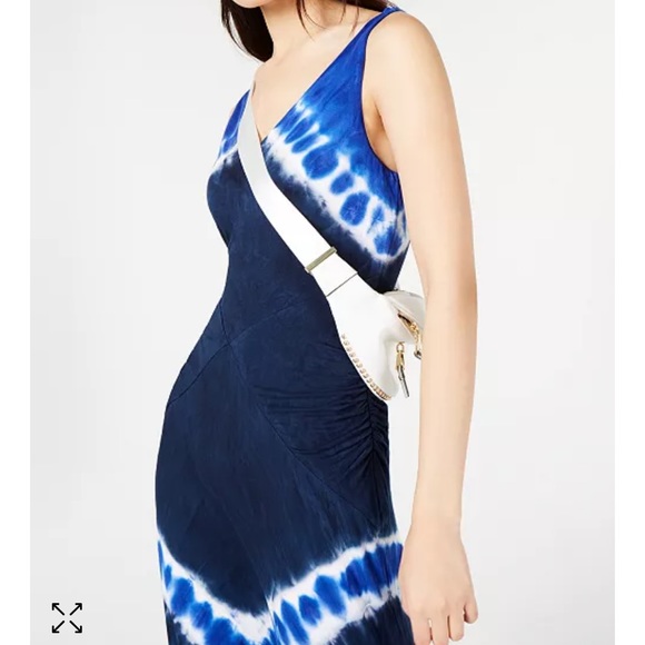 INC International Concepts Chevron Tie-Dye ruched Maxi Dress - Picture 3 of 4